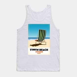 Tywyn beach Gwynedd Wales travel poster Tank Top